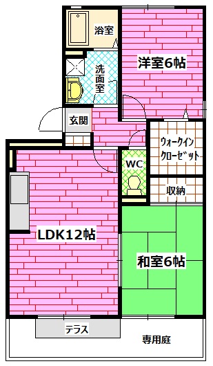 安芸郡海田町稲葉のアパートの間取り