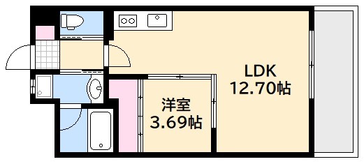 広島市西区福島町のマンションの間取り