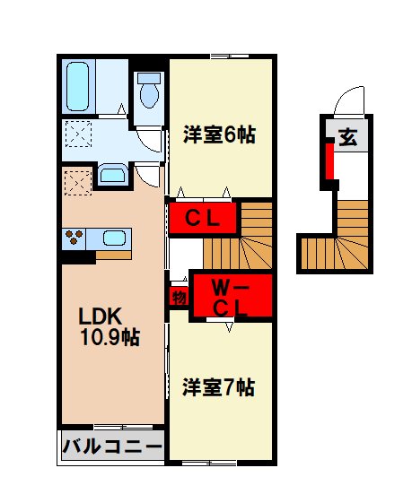 三養基郡基山町大字小倉のアパートの間取り