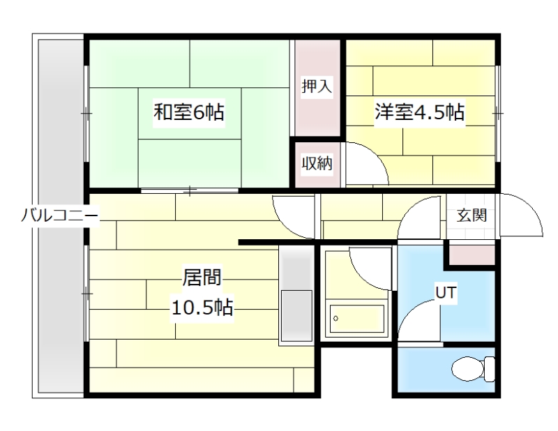 岩見沢市四条西のマンションの間取り