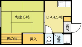 ヤングハイツ三郎丸の間取り