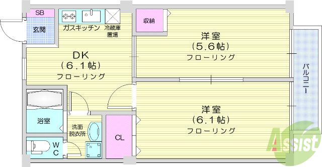 レジデンスオリーブYの間取り