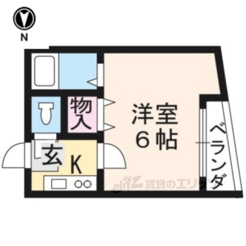 京都市右京区嵯峨天龍寺車道町のマンションの間取り