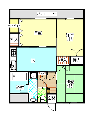 スカイハイツ南の間取り