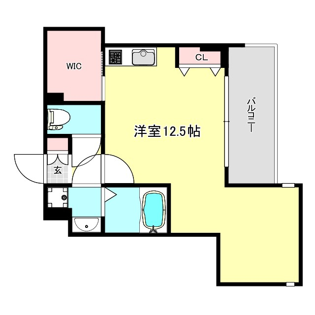 大阪市西区南堀江のマンションの間取り