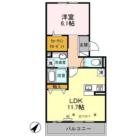 日高市大字高萩のアパートの間取り