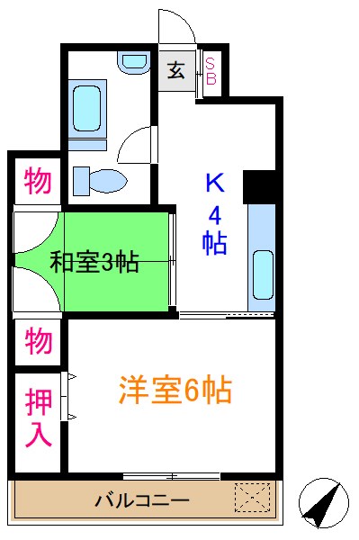 タウンハイツ亀有1号棟の間取り