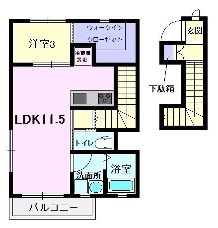 ドルチェ・ヴィータ大町Ｆの間取り