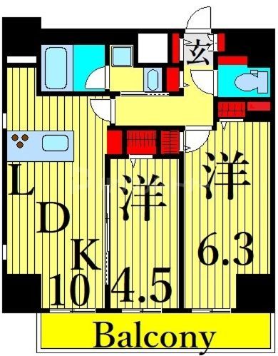 レフィールオーブ町屋駅前の間取り