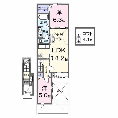 蓮田市藤ノ木のアパートの間取り