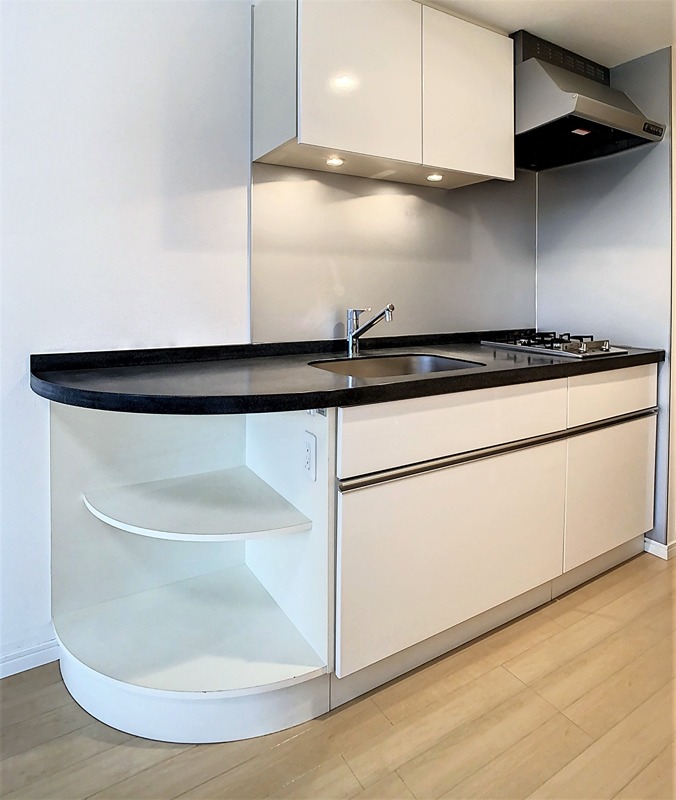 キッチン　ガスコンロ２口のキッチン