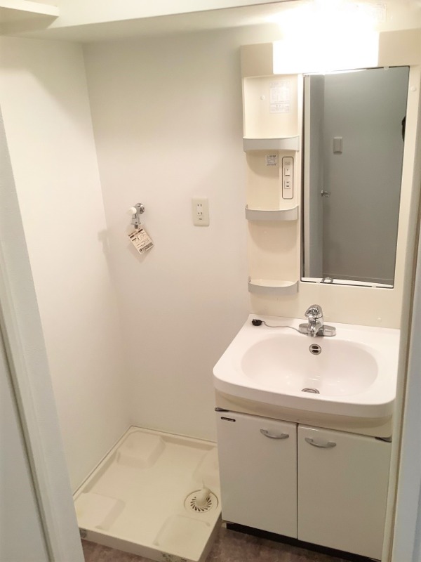 洗面設備　独立洗面台、室内洗濯機置き場です