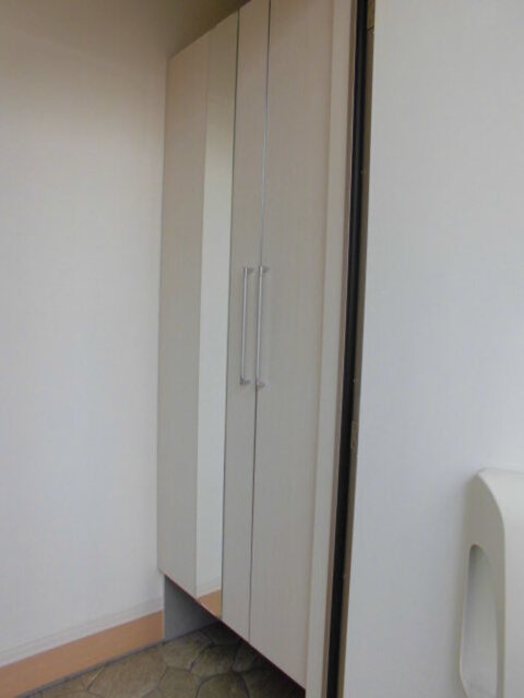 玄関　トールタイプミラー付シューズボックスです。