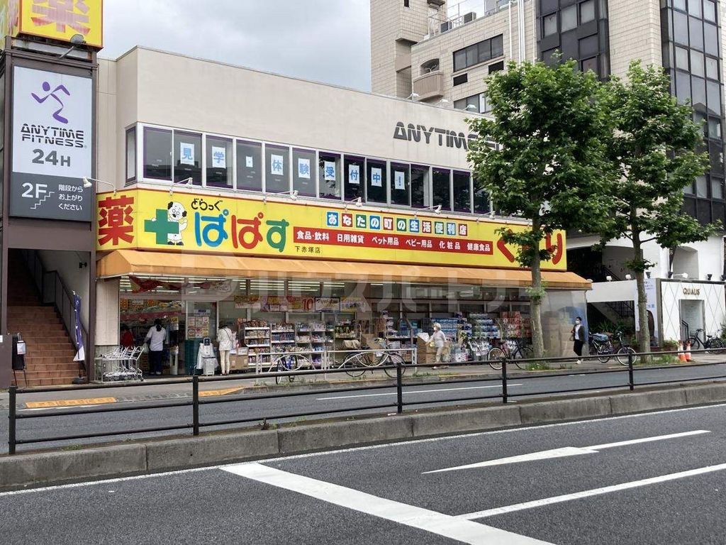 ドラックストア　どらっぐぱぱす下赤塚店（ドラッグストア）まで600m
