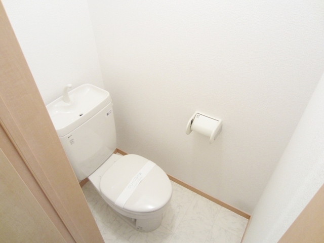 トイレ　綺麗なトイレとなってます！トイレ内に収納棚あります！