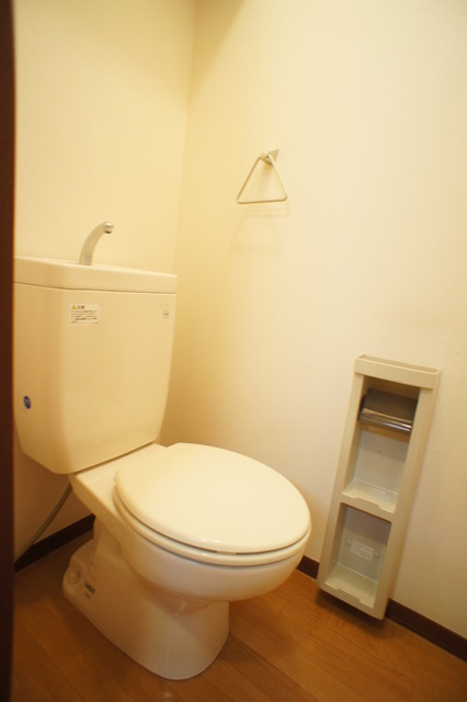 トイレ　トイレ内に棚を設置してありますトイレ内で必要な物はトイレ内に