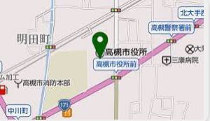 銀行　【無人ATM】りそな銀行 高槻市役所出張所 無人ATM（銀行）まで327m