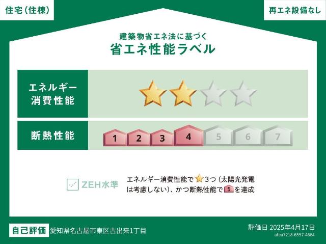 建物外観　省エネ性能ラベル