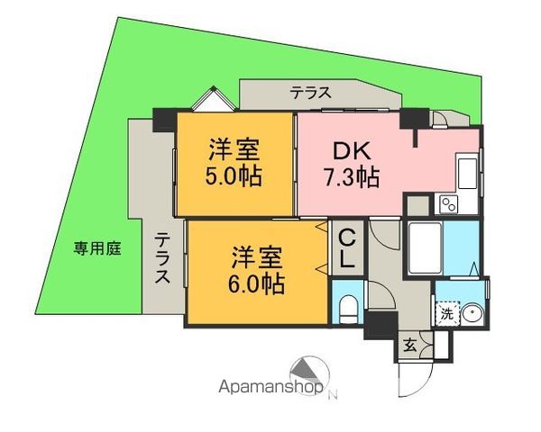 西鉄天神大牟田線 西鉄平尾駅 徒歩13分 8階建 築29年の間取り写真