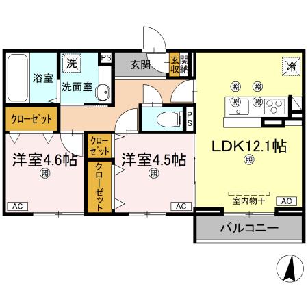 ＪＲ高徳線 佐古駅 徒歩14分 3階建 築1年の間取り写真