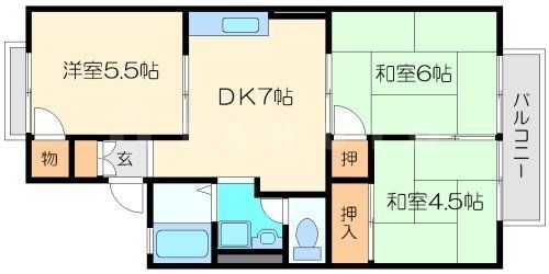パセオ豊里B棟の間取り写真