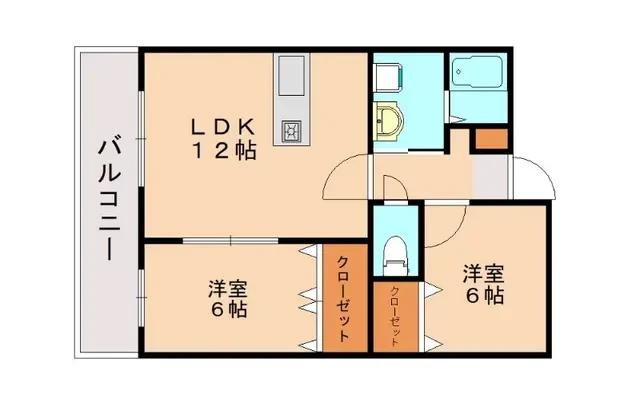 ＪＲ鹿児島本線 遠賀川駅 徒歩10分 6階建 築22年の間取り写真