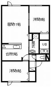 ＪＲ函館本線 旭川駅 徒歩42分 2階建 築19年の間取り写真