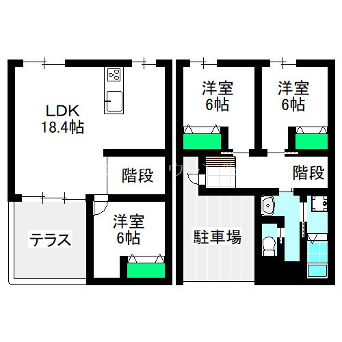 阪急千里線 吹田駅 徒歩5分 2階建 築1年の間取り写真