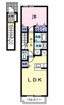 福山市神辺町のアパートの間取り