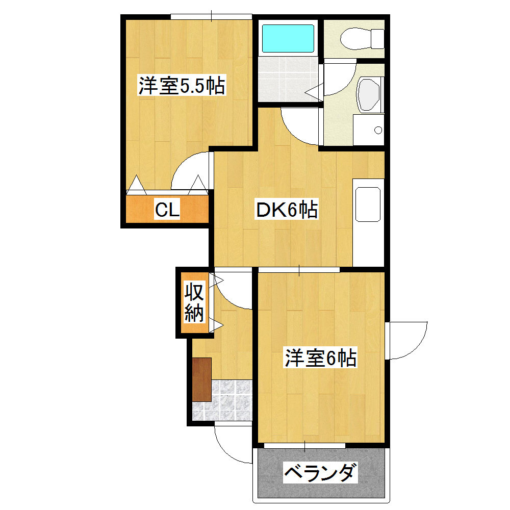 土岐市土岐津町土岐口のアパートの間取り