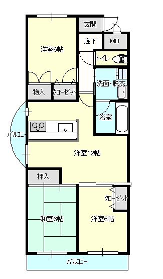 サンブライト荒牧の間取り