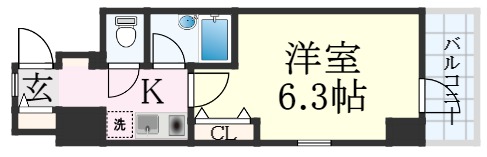 神戸市中央区磯辺通のマンションの間取り