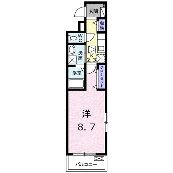 広島市東区中山南のアパートの間取り