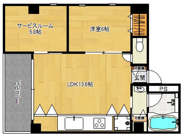 広島市中区吉島町のマンションの間取り