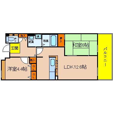 西宮市西宮浜のマンションの間取り