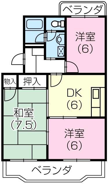 掛川市天王町のマンションの間取り