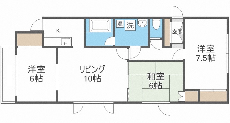 エルポート月寒東の間取り