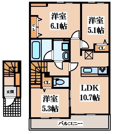 【アット横小路の間取り】