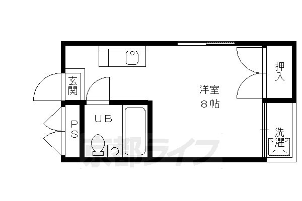 【京都市北区平野上柳町のアパートの間取り】