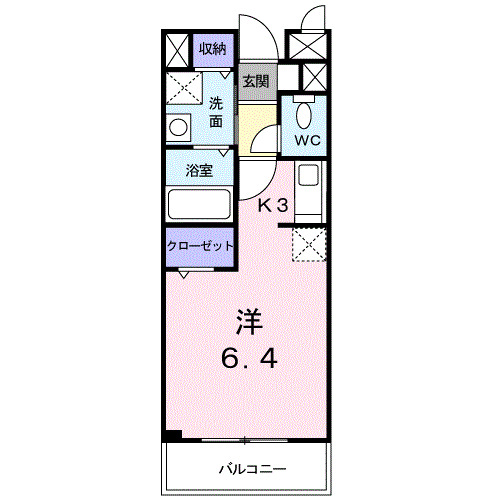 大和高田市大字築山のアパートの間取り