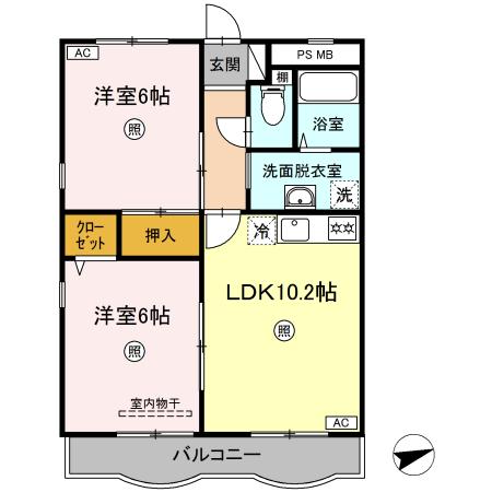 米子市新開のマンションの間取り