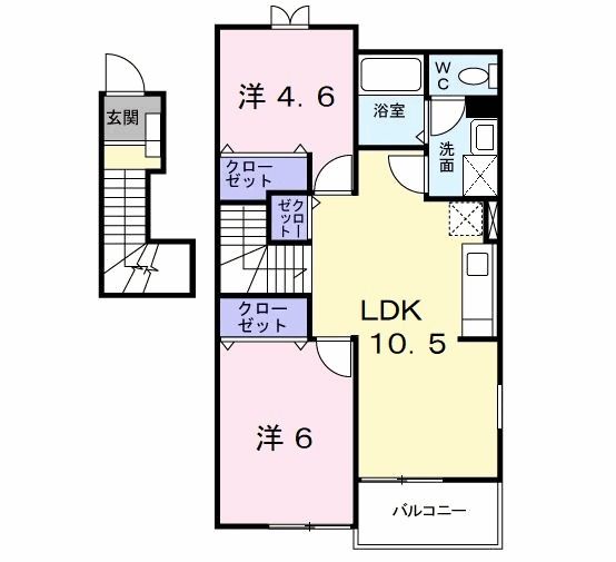 行橋市北泉のアパートの間取り