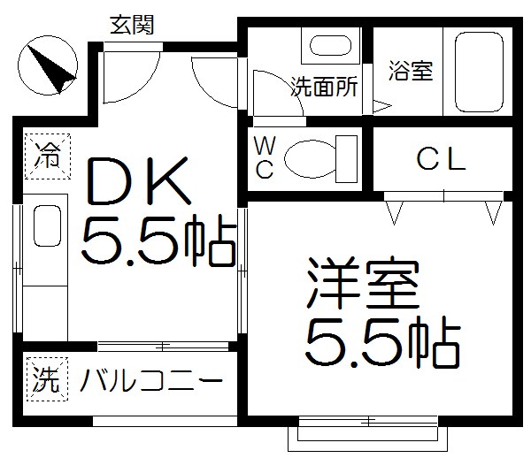 【台東区根岸のアパートの間取り】