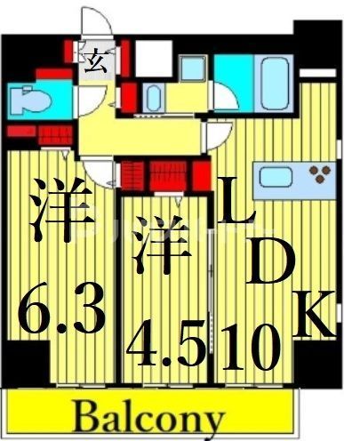 荒川区荒川のマンションの間取り