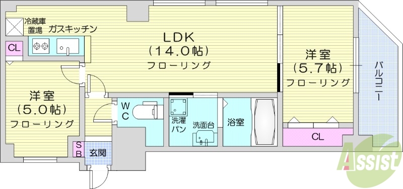 ビッグパレス中島公園の間取り