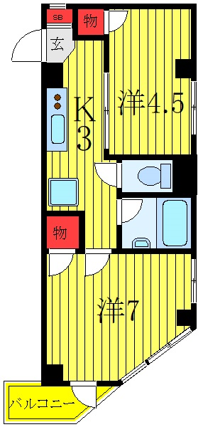 板橋区板橋のマンションの間取り