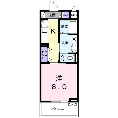 静岡市清水区長崎新田のアパートの間取り