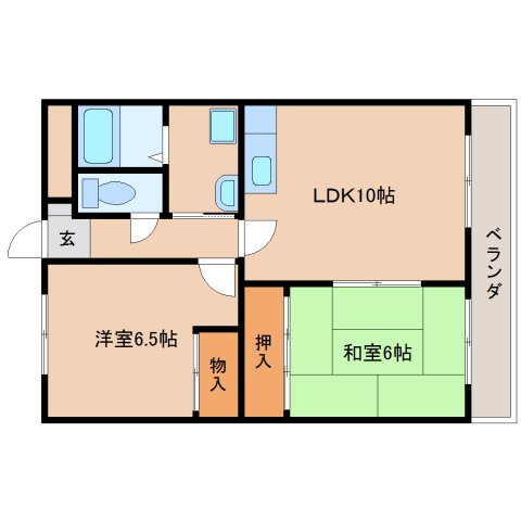 相楽郡精華町大字下狛のマンションの間取り