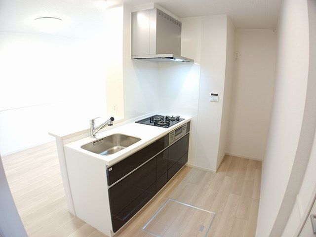 【木津川市加茂町里のアパートのキッチン】