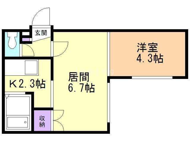 札幌市白石区東札幌二条のマンションの間取り